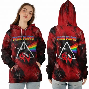 Pink Floyd Shirt - Retro Dark Side of the Moon Pig Animals Red