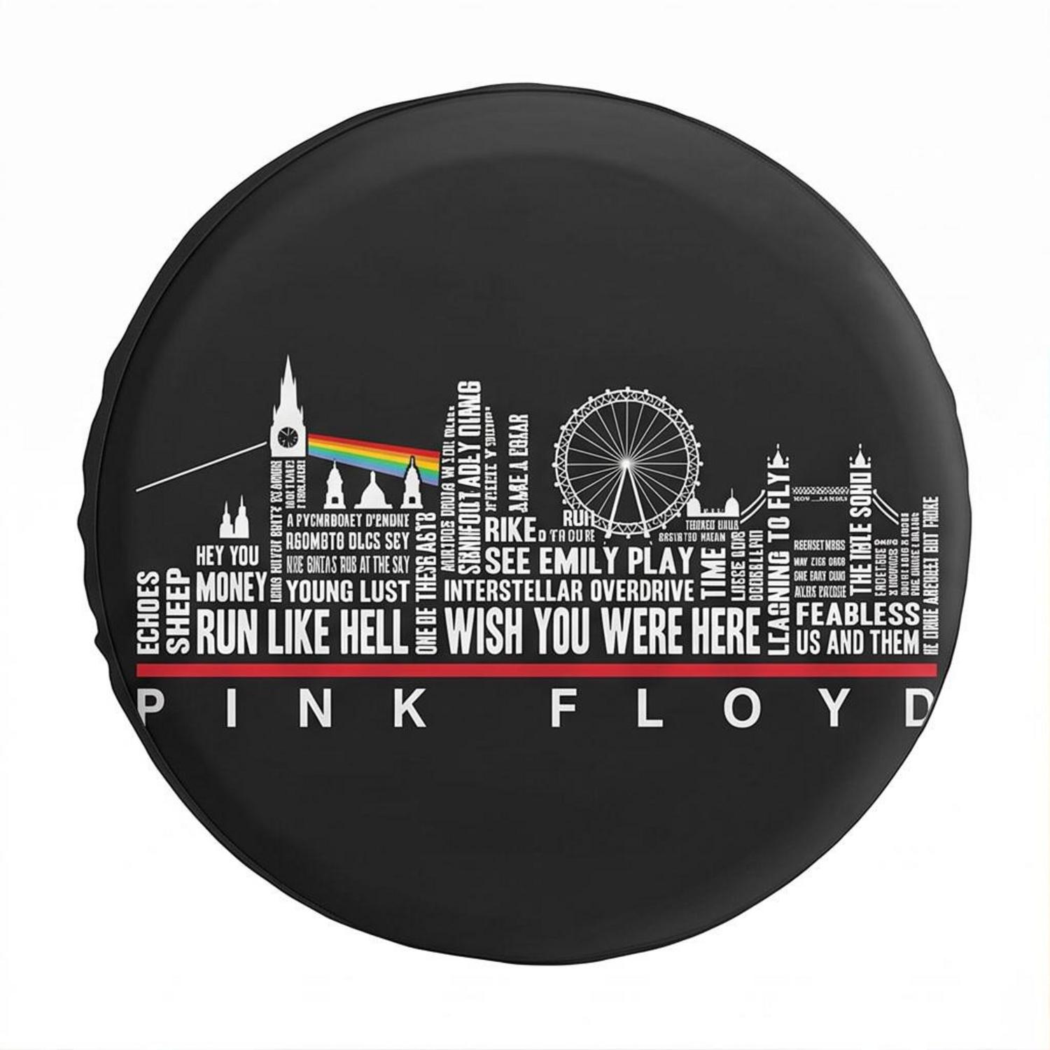 Pink Floyd Spare Tire Cover - London Typography Album Art Pink Floyd Spare Tire Cover - London Typography Album Art