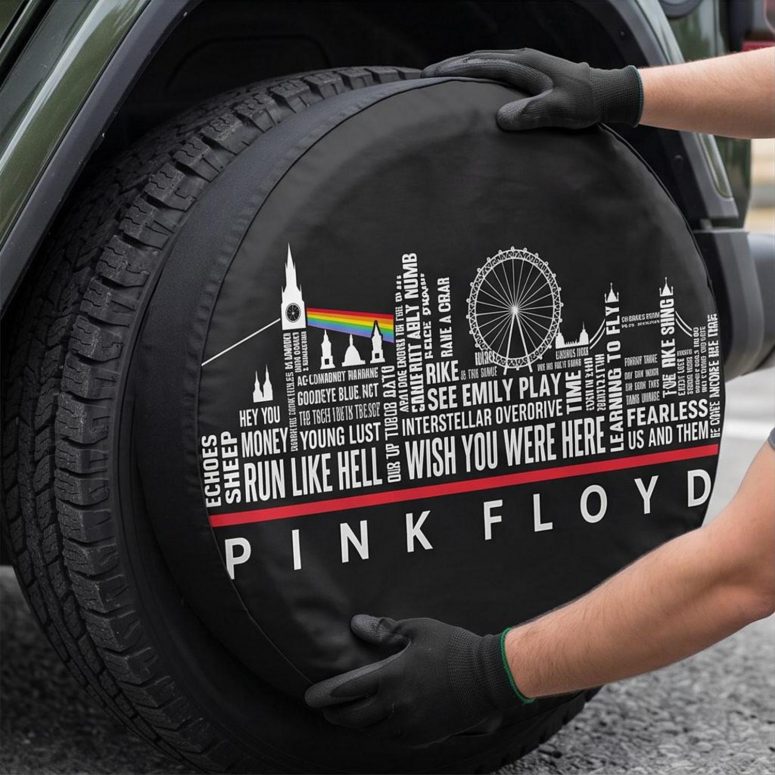 Pink Floyd Spare Tire Cover - London Typography Album Art Pink Floyd Spare Tire Cover - London Typography Album Art
