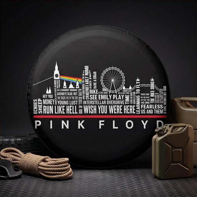 Pink Floyd Spare Tire Cover - London Typography Album Art Pink Floyd Spare Tire Cover - London Typography Album Art