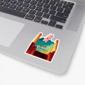 Pink Floyd Sticker - Animals Flying Pig Comic Style Art Print Pink Floyd Sticker - Animals Flying Pig Comic Style Art Print