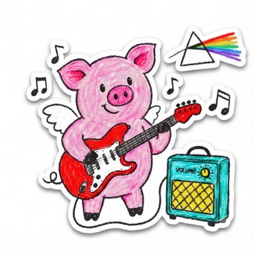 Pink Floyd Sticker - Crayon Another Pig In he Band