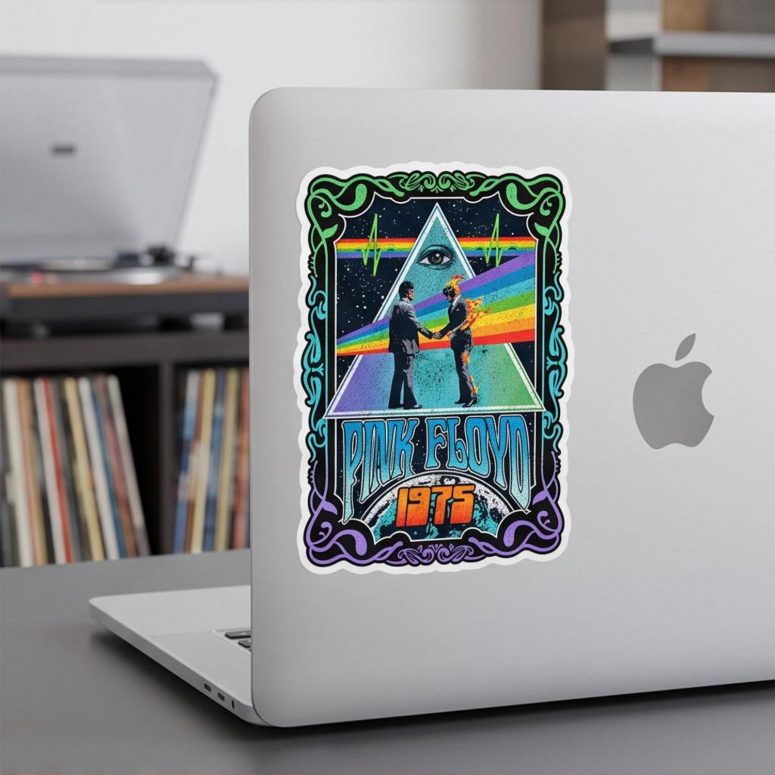 Pink Floyd Sticker - Dark Side Of the Moon Wish You Were Here 1975 Pink Floyd Sticker - Dark Side Of the Moon Wish You Were Here 1975