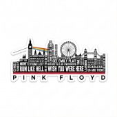 Pink Floyd Sticker - London Typography Album Art
