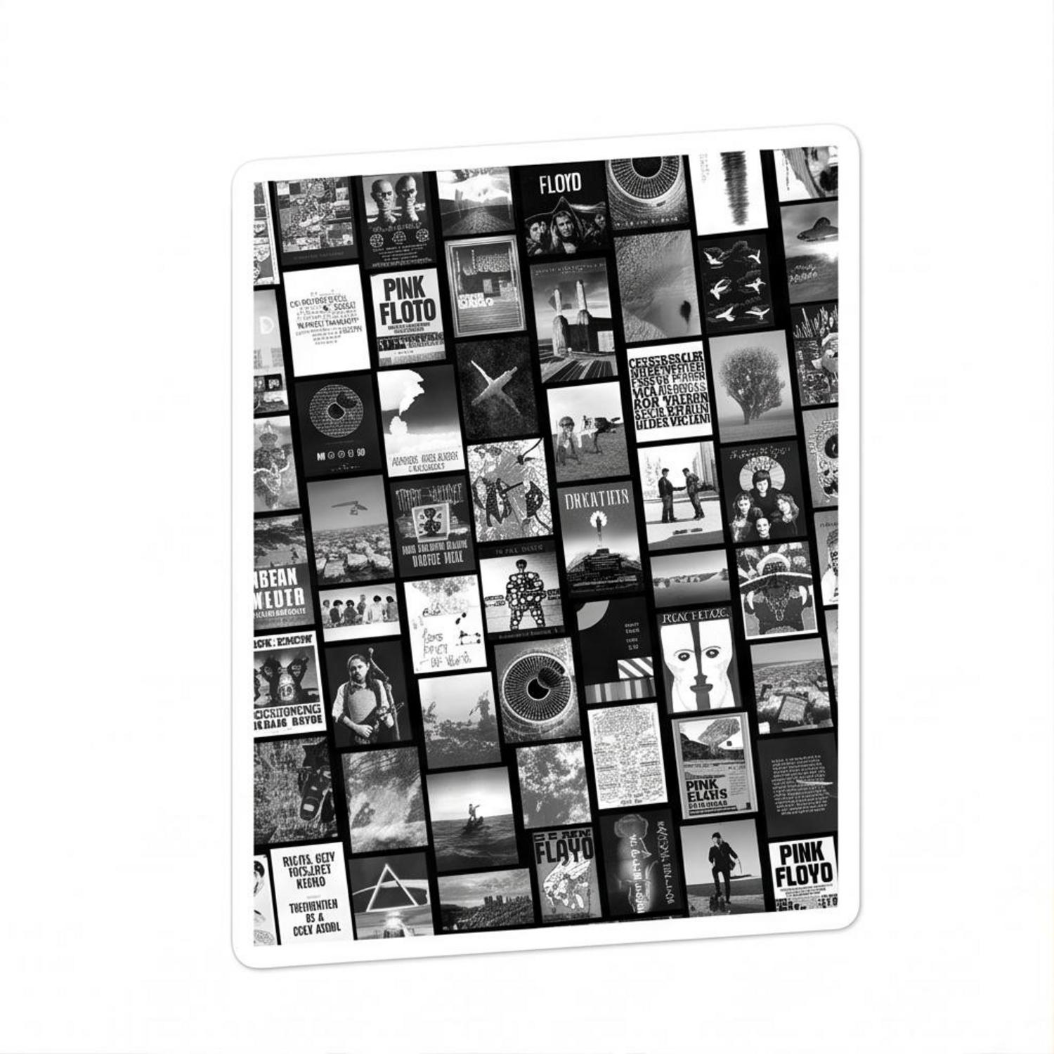 Pink Floyd Sticker - Pink Floyd Artwork Poster Collage Black White Pink Floyd Sticker - Pink Floyd Artwork Poster Collage Black White