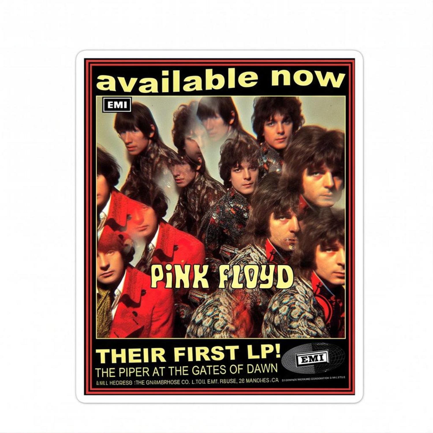 Pink Floyd Sticker - Piper at the Gates of Dawn LP Members Pink Floyd Sticker - Piper at the Gates of Dawn LP Members
