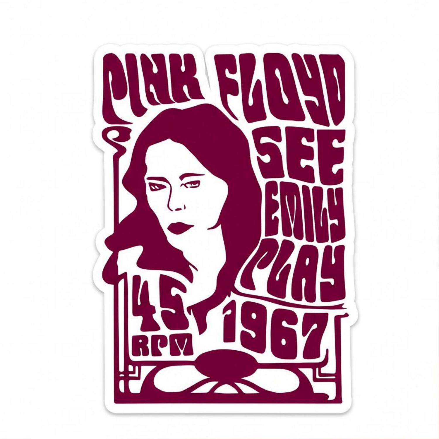 Pink Floyd Sticker - See Emily Play 1967 Pink Floyd Sticker - See Emily Play 1967