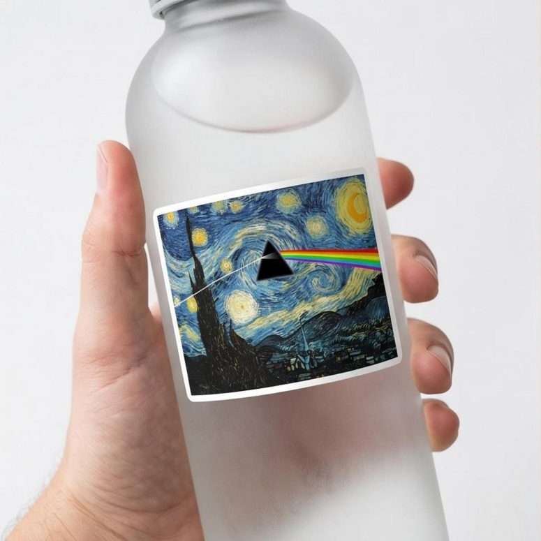Pink Floyd Sticker - Starry Night Dark Side Of The Moon Van Gogh