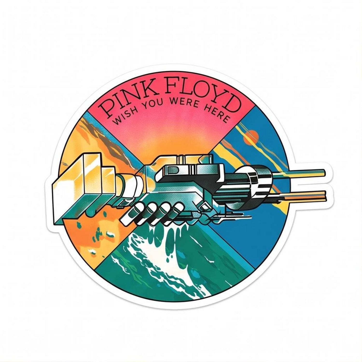 Pink Floyd Sticker - Vintage New York City Tour July 4Th Film Collage Pink Floyd Sticker - Vintage New York City Tour July 4Th Film Collage