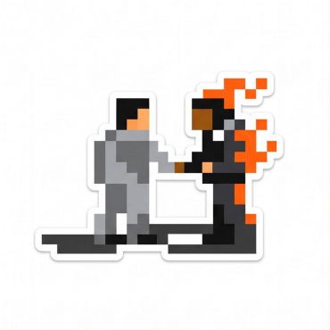 Pink Floyd Sticker - Wish You Were Here ShakeHand Pixel Art