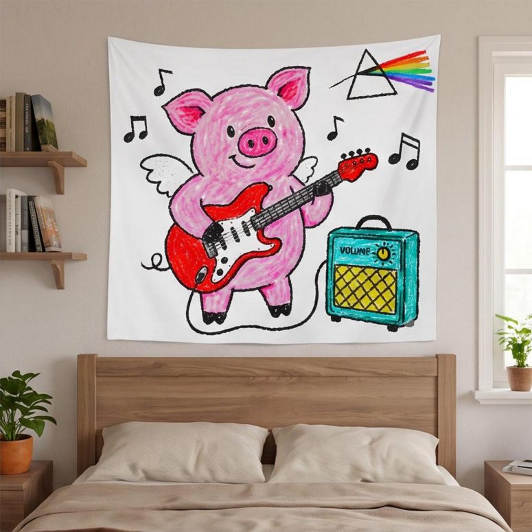 Pink Floyd Tapestry - Crayon Another Pig In he Band
