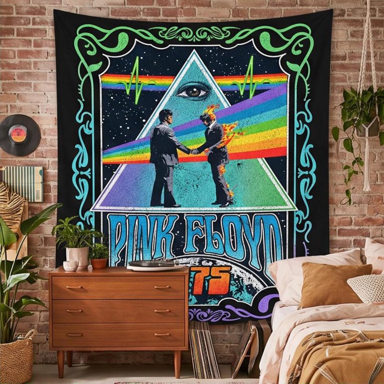 Pink Floyd Tapestry - Dark Side Of the Moon Wish You Were Here 1975 Pink Floyd Tapestry - Dark Side Of the Moon Wish You Were Here 1975