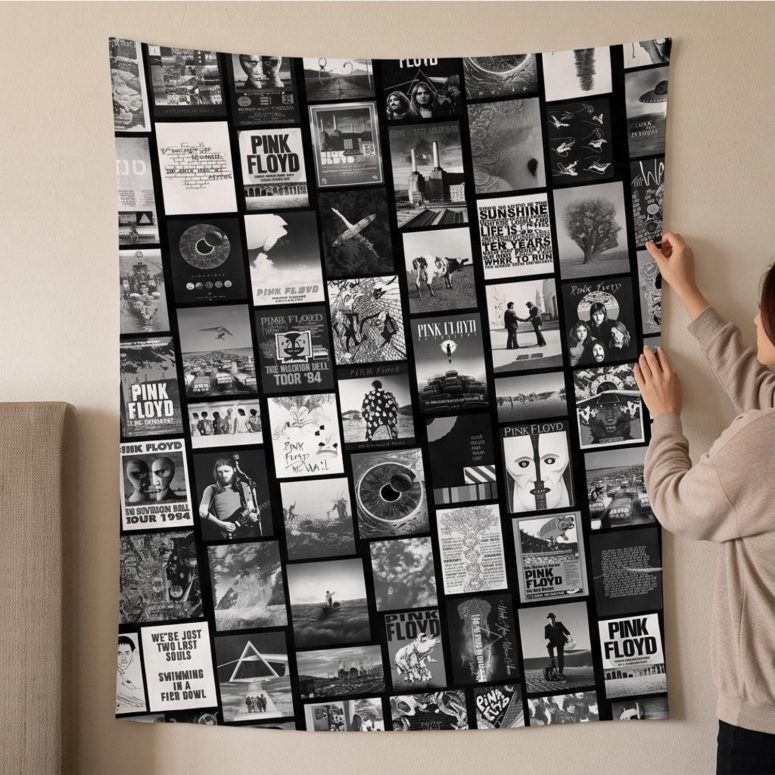 Pink Floyd Tapestry - Pink Floyd Artwork Poster Collage Black White