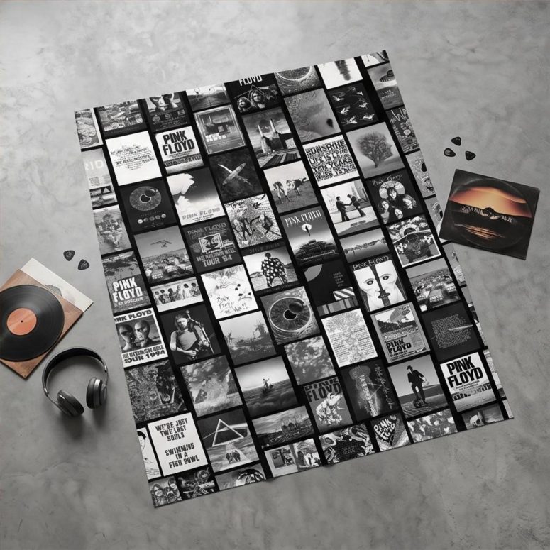 Pink Floyd Tapestry - Pink Floyd Artwork Poster Collage Black White