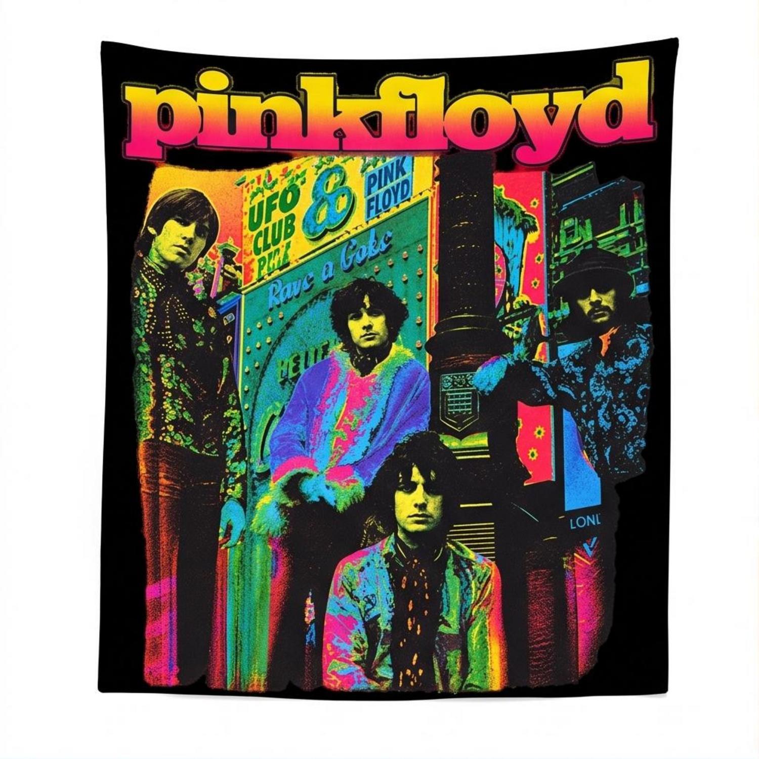 Pink Floyd Tapestry - Psychedelic Colors Members Pink Floyd Tapestry - Psychedelic Colors Members