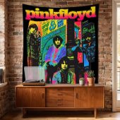 Pink Floyd Tapestry - Psychedelic Colors Members Pink Floyd Tapestry - Psychedelic Colors Members