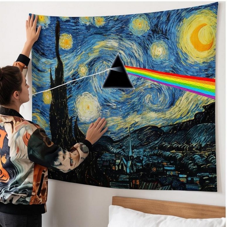 Pink Floyd Tapestry - Starry Night Dark Side Of The Moon Van Gogh
