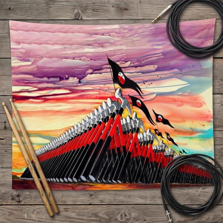 Pink Floyd Tapestry - The Wall Marching Hammers Drawing Art Pink Floyd Tapestry - The Wall Marching Hammers Drawing Art