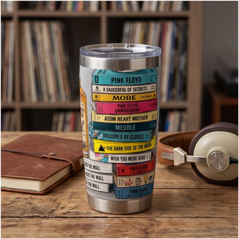 Pink Floyd Tumbler - Cassettee Collection Comfortably Numb Rum & Classic Albums Artwork