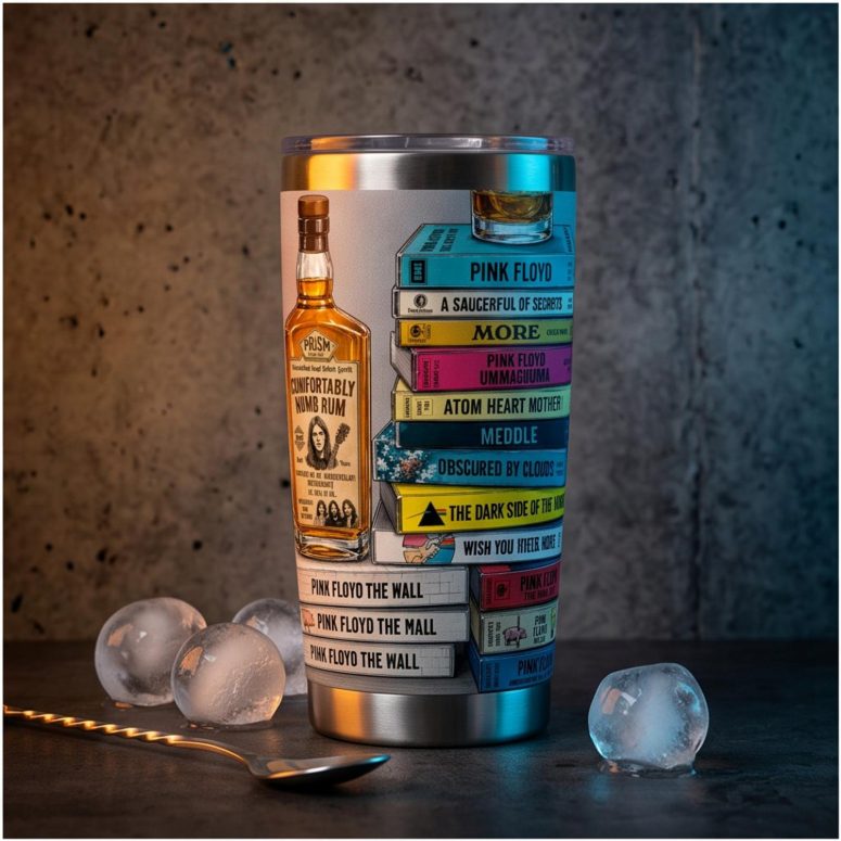Pink Floyd Tumbler - Cassettee Collection Comfortably Numb Rum & Classic Albums Artwork