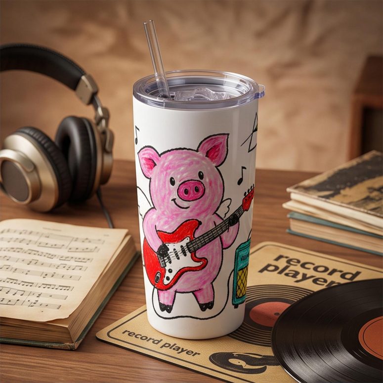 Pink Floyd Tumbler - Crayon Another Pig In he Band