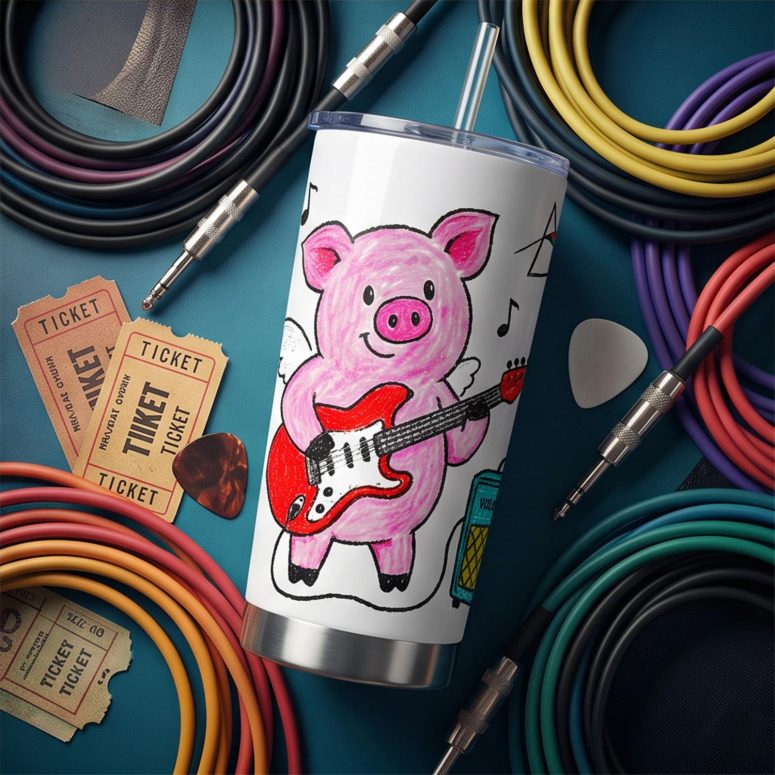 Pink Floyd Tumbler - Crayon Another Pig In he Band
