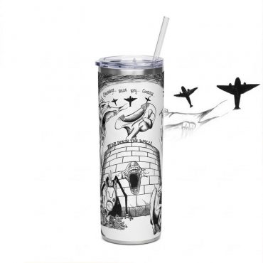 Pink Floyd Tumbler - Goodbye Blue Sky Tear Down The Wall