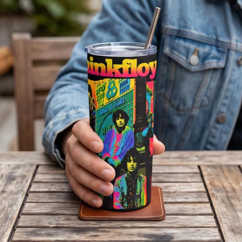 Pink Floyd Tumbler - Psychedelic Colors Members Pink Floyd Tumbler - Psychedelic Colors Members