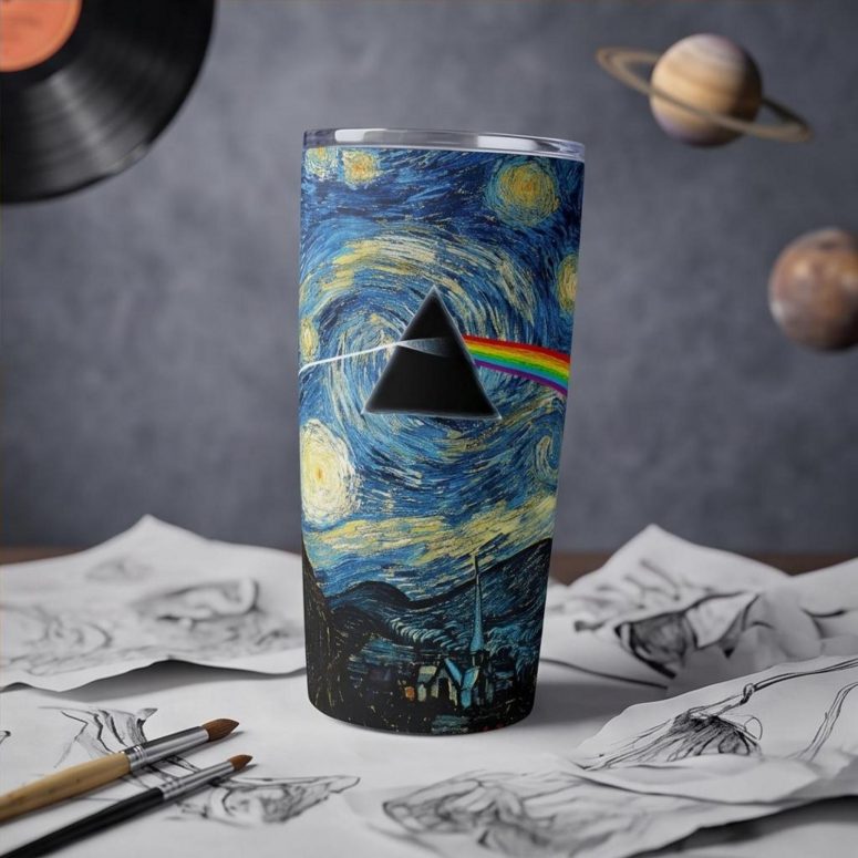Pink Floyd Tumbler - Starry Night Dark Side Of The Moon Van Gogh