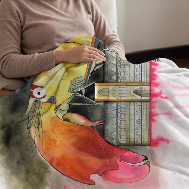 Pink Floyd Velveteen Plush Blanket - Another Shrimp in the Wall Pink Floyd Velveteen Plush Blanket - Another Shrimp in the Wall