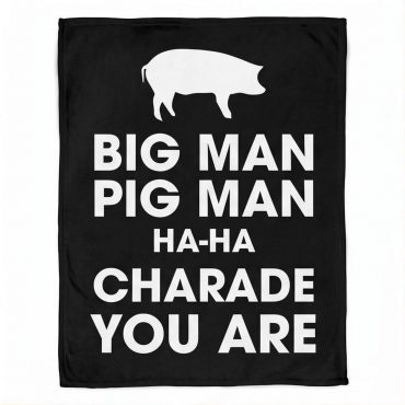 Pink Floyd Velveteen Plush Blanket - Big Man, Pig Man, ha ha Charade You Are