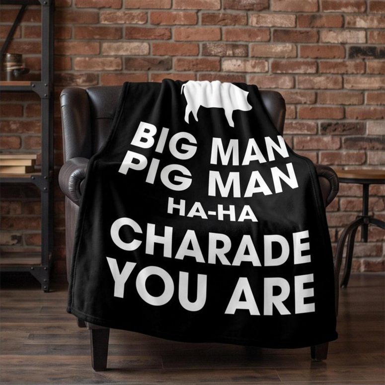 Pink Floyd Velveteen Plush Blanket - Big Man, Pig Man, ha ha Charade You Are