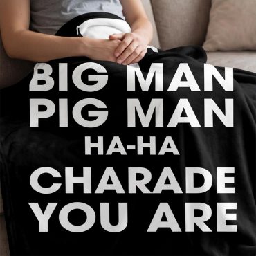 Pink Floyd Velveteen Plush Blanket - Big Man, Pig Man, ha ha Charade You Are