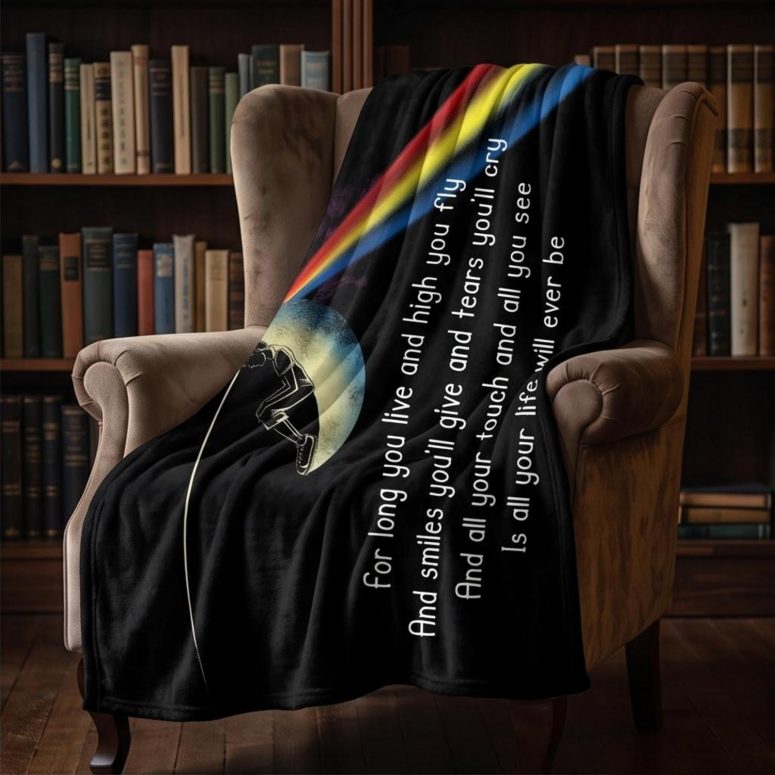Pink Floyd Velveteen Plush Blanket - Breathe Lyric DSOTM All Your Life Will Ever Be