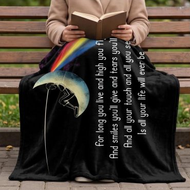 Pink Floyd Velveteen Plush Blanket - Breathe Lyric DSOTM All Your Life Will Ever Be