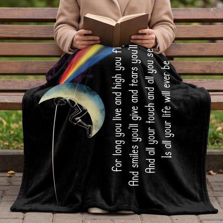 Pink Floyd Velveteen Plush Blanket - Breathe Lyric DSOTM All Your Life Will Ever Be