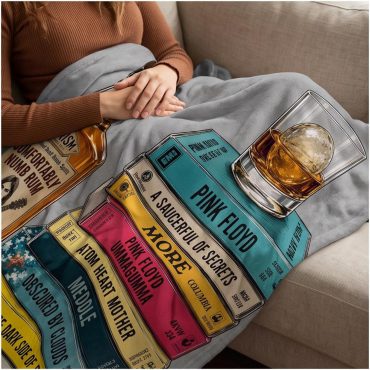 Pink Floyd Velveteen Plush Blanket - Cassettee Collection Comfortably Numb Rum & Classic Albums Artwork