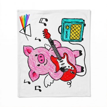 Pink Floyd Velveteen Plush Blanket - Crayon Another Pig In he Band