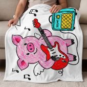 Pink Floyd Velveteen Plush Blanket - Crayon Another Pig In he Band