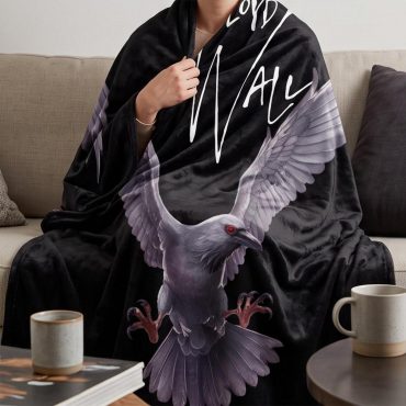 Pink Floyd Velveteen Plush Blanket - Death Raven Bird The Wall
