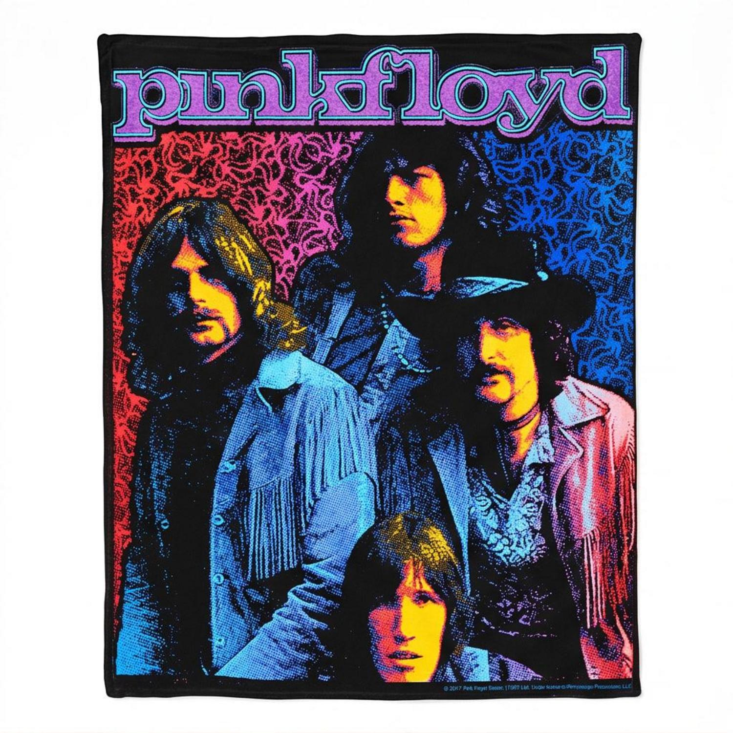 Pink Floyd Velveteen Plush Blanket - Discontinued Flower Power Psychedelic Pink Floyd Velveteen Plush Blanket - Discontinued Flower Power Psychedelic