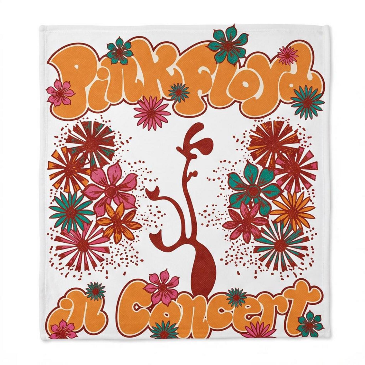Pink Floyd Velveteen Plush Blanket - Floral Lungs In Concert Pink Floyd Velveteen Plush Blanket - Floral Lungs In Concert