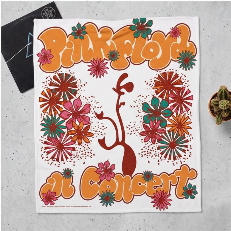 Pink Floyd Velveteen Plush Blanket - Floral Lungs In Concert Pink Floyd Velveteen Plush Blanket - Floral Lungs In Concert