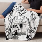 Pink Floyd Velveteen Plush Blanket - Goodbye Blue Sky Tear Down The Wall