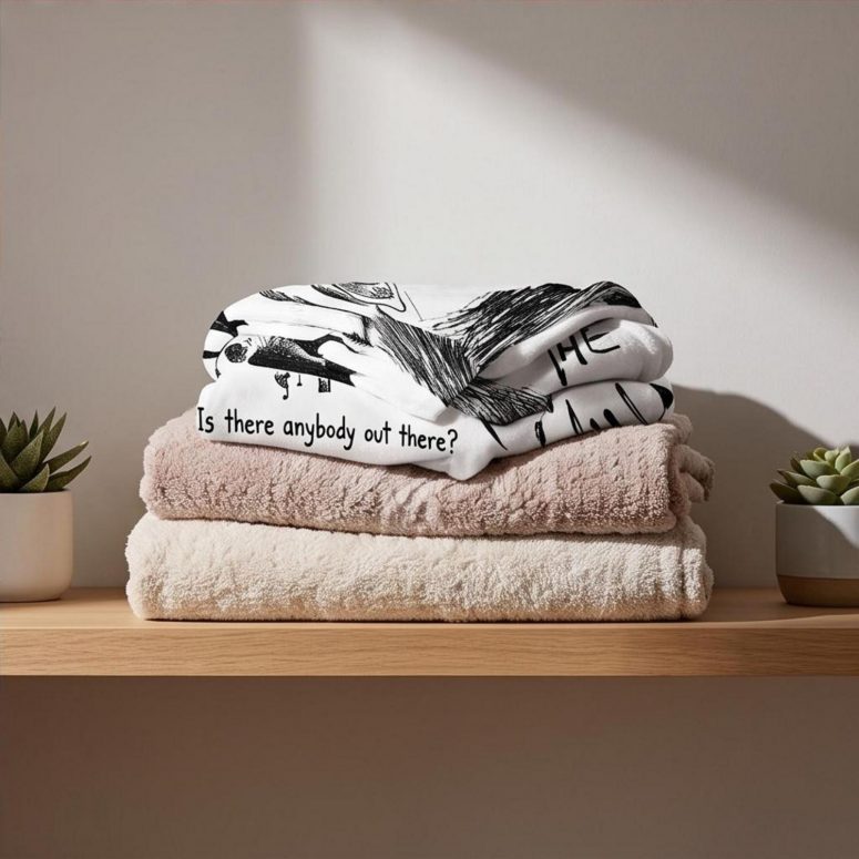 Pink Floyd Velveteen Plush Blanket - Goodbye Blue Sky Tear Down The Wall