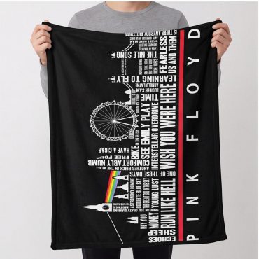 Pink Floyd Velveteen Plush Blanket - London Typography Album Art