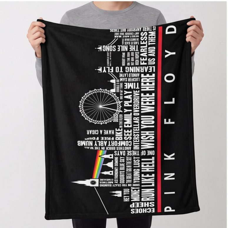 Pink Floyd Velveteen Plush Blanket - London Typography Album Art