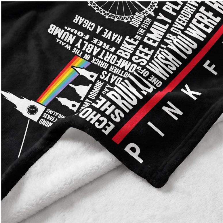 Pink Floyd Velveteen Plush Blanket - London Typography Album Art