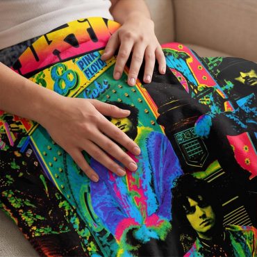 Pink Floyd Velveteen Plush Blanket - Psychedelic Colors Members