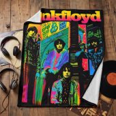 Pink Floyd Velveteen Plush Blanket - Psychedelic Colors Members Pink Floyd Velveteen Plush Blanket - Psychedelic Colors Members